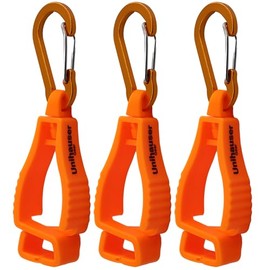 [ 3 Pack ] Glove Clips UG-H2492 | POM, Versatile, Multipurpose Holder for Gloves, Hats and Gear (Metal Snap Clip, Orange)