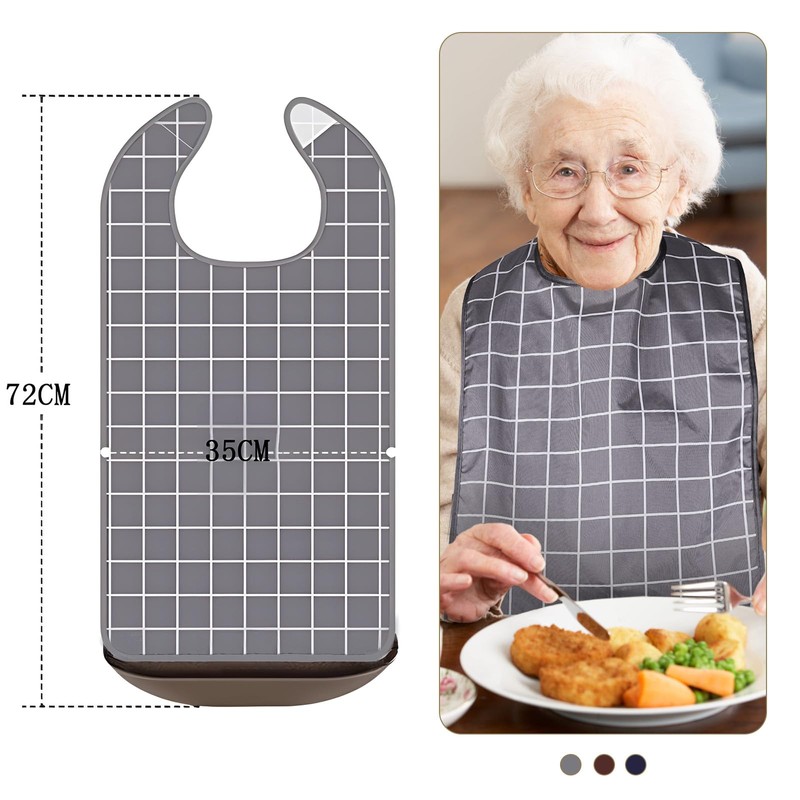 GRKJGytech Disposable Bibs Pack of 3 Waterproof Food Protection Bibs,