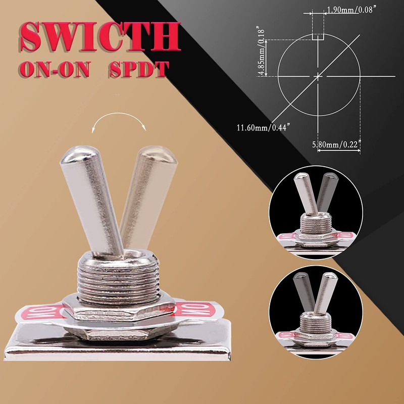 mxuteuk 3Pcs Heavy Duty Rocker Toggle Switch 20A 125V SPDT