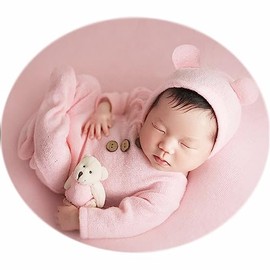 Newborn Photography Props Baby Boys Girls Bear Outfits Infant Costume Romper Photoshoot Costume Set