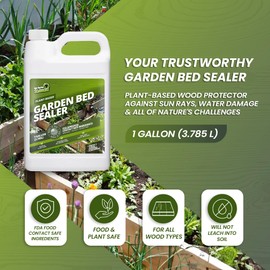 32oz Garden Box Sealer - Covers 37.5 to 187.5 sq ft., Ideal Garden Bed Sealer - Wood Waterproofing, Food Safe Sealant - Wood Sealant That Protects Against Sun, Water & Weather Damages