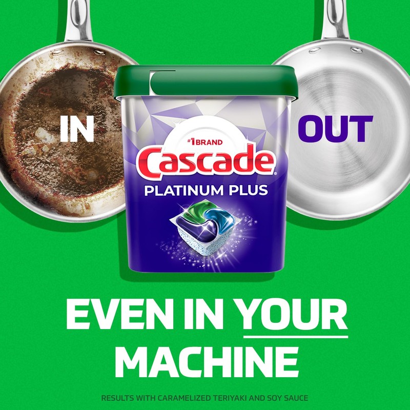 Cascade Platinum Plus Dishwasher Pods, Dish Detergent ActionPacs, Clean Lemon,