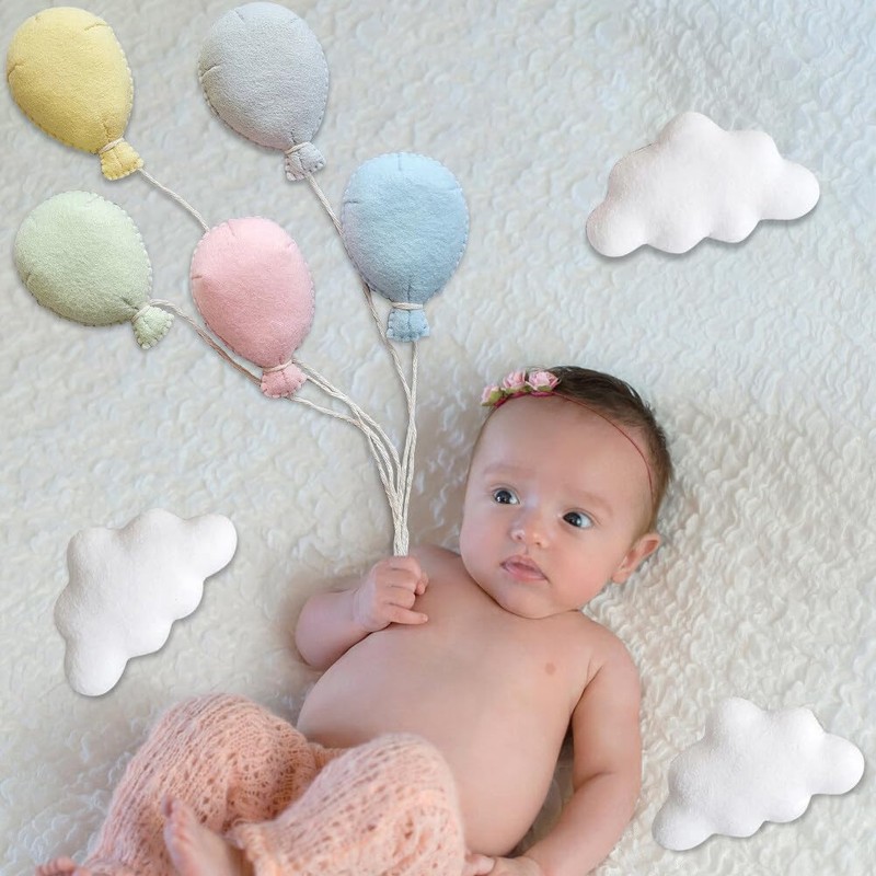 Newborn Photography Props Felt Balloons Clouds Decors Photo Props Photoshoot