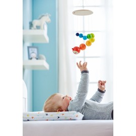 Haba Mobile Caterpillar Mina, cot Mobile for Baby, Wooden, 303530, Multicolour