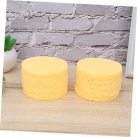 Minkissy 5pcs Skin-friendly Round Sponge Pads Gentle Makeup Remover Mats for Facial Cleansing Multi-purpose Cosmetic Accessories Yellow for Daily Use