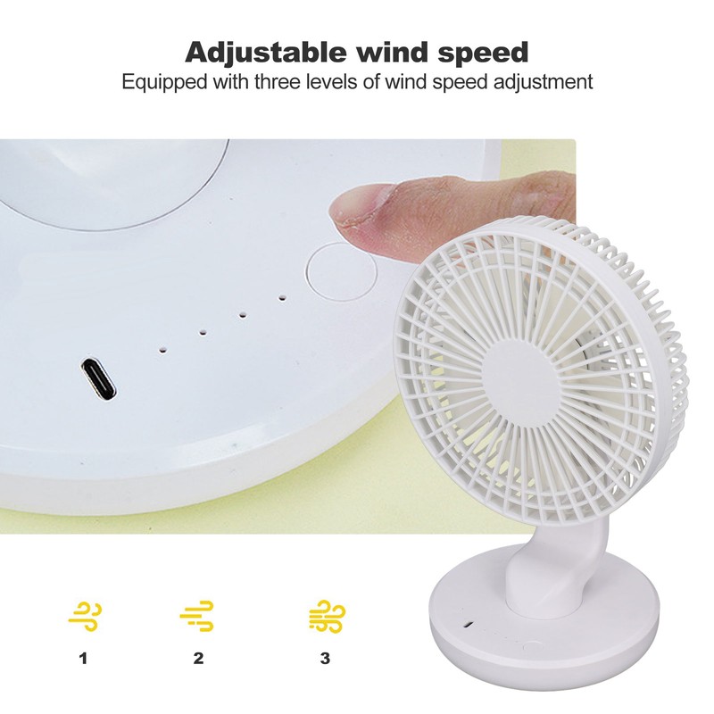 Small Desktop Fan USB Charging Adjustable Wind Speed 30 Degrees