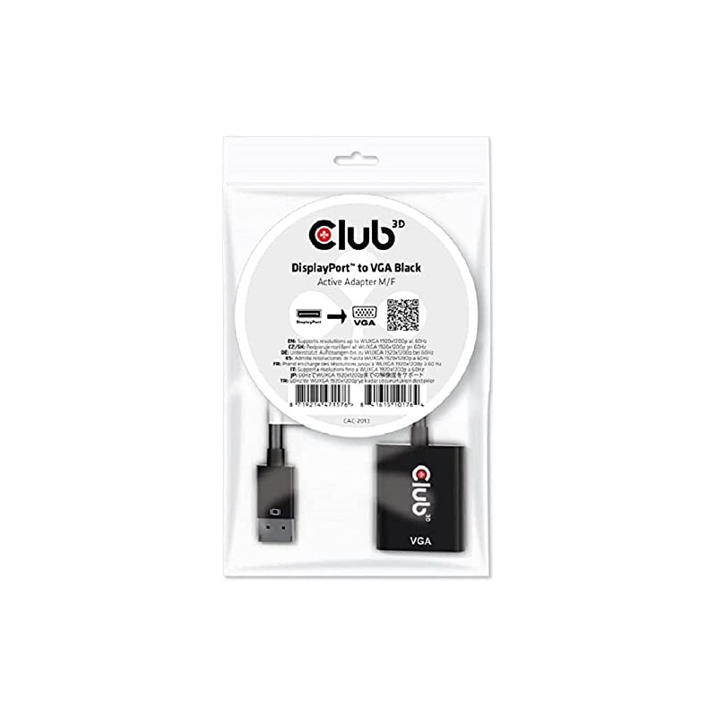 Club3D DisplayPort™ to VGA Active Adapter M/B