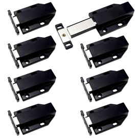 8 Pcs Magnetic Push Latch Catch - Heavy Duty Cabinet Door Push-to-Open Latch for Kitchen Cabinets&Furniture Drawers（ Black)