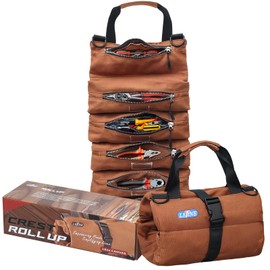 LETINE Crest Canvas Tool Roll Bag - Portable 6-Pocket EDC Roll up Tool Bag with Premium Rust-Proof Zippers, Reinforced Stitching - Compact Tool Organizer Gift for Dads, Mechanics, Electricians (Brown)