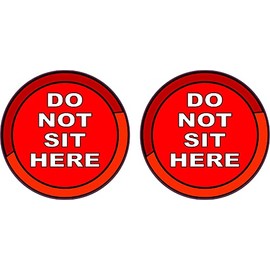 StickerTalk Red Do Not Sit Here Vinyl Stickers, 1 Sheet of 2 Stickers, 3 inches by 3 inches Each