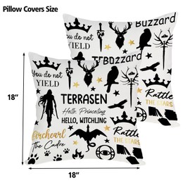 jepuyaya Hello Witchling Terrasen Pillow Cover, Fantasy Novel Gift Pillowcase, Rattle The Stars, Buzzard, You Do Not Yield 18 x 18Inch6JP925