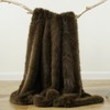 BATTILO HOME Luxury Fluffy Olive Green Faux Fur Throw Blanket,
