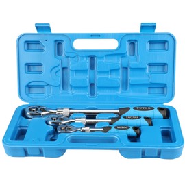 YOTOO 3-Piece Extendable Ratchet Set - 72-Tooth, Quick-Release, Reversible Drive Socket Wrenches - Sizes: 1/4, 3/8, 1/2 Inch