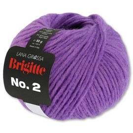 Frida's Wollhaus Lana Grossa 50 g Brigitte No. 2 Net Yarn Wool Yarn Alpaca Cotton 46 Colours (62 | Viola)