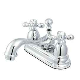 Kingston Brass KS3601AX Restoration 4-Inch Centerset Lavatory Faucet with Metal Cross Handle, Polished Chrome