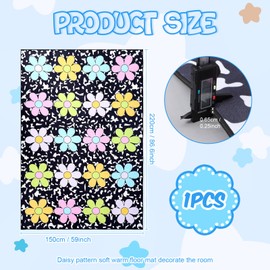 Drydiet Large Area Rug 5x7 ft Playroom Carpet Colorful Nursery Mat Washable Non Slip Floor Cushion for Back to School, First Day End of the Year, Classroom, Bedroom Decor(Daisy)