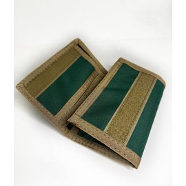 RFID Nylon Trifold Hook and Loop Wallet. w/Inside ID Window. Made in USA (Hunter Green)