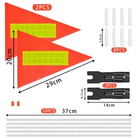 Children's Bicycle Flag, Set of 2 Safety Flags Adjustable, Bicycle Trailer Flag, Pirate Bicycle Bunting, Children's Safety Flag, Children's Bicycle