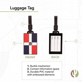 Desert Cactus Country of The Dominican Republic Flag Luggage Tag Bag (PVC Luggage Tag - Design A)