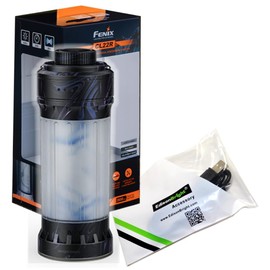 EdisonBright Fenix CL22R 500 Lumen USB-C Rechargeable White/red/Multicolor Output Camping Lantern/Work Light Rechargeable Battery, with EBR Charging Cable (Black)