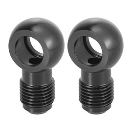 X AUTOHAUX Fuel Banjo Fitting 6AN Male Flare Adapter Fuel Line Adapter Connector for Car 9/16-18 Screw Diameter 12mm Black 2pcs