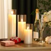 Shihanee Set of 3 Pillar Candles and 3 Glass Cylinder
