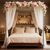 Canopy Bed Frame Queen Size, Thicken Stainless Steel Canopy Bed