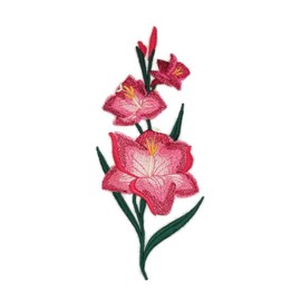 Custom and Unique (Bloom Gladiolus) A Inspirational Blooms Flower Embroidered Iron on/Sew Patch [ 2.6"(w) x 6.7"(h) ] [Made in USA]