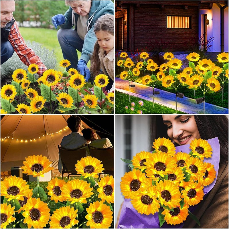 KOOPER Solar Lights Outdoor Decor - Upgraded 3 Pack Solar