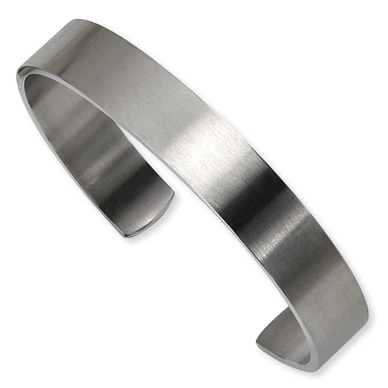 Chisel Brushed Stainless Steel Cuff Bangle Bracelet