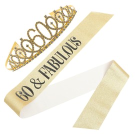 Ciieeo 4sets Birthday Crown Sash Women Decorative Party Accessories Birthday Celebration Reusable Comfortable Design Sparkly Glamorous Party Decoration