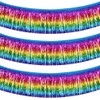 TONIFUL Metallic Foil Fringe Garland Dark Rainbow Wall Hanging Tinsel