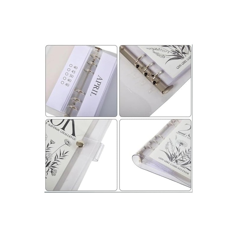12-Month 200 Envelopes Money Saving Challenge Binder, 10k Dollars Money