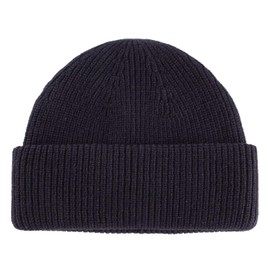 Connectyle Men's Daily Short Beanie Hat Warm Winter Knit Fisherman Hat Acrylic Cuffed Watch Hat Navy Blue