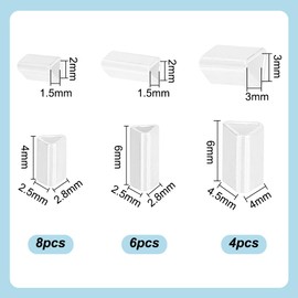 DELORIGIN 18pcs S925 Sterling Silver Crimp Beads Triangle Spacer Beads, 3 Styles Triangle Loose Spacer Beads for Jewelry Making, Crimp Tube Beads for DIY Jewelry Making Ornament Earring Bracelet