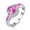 925 Sterling Silver Plated Pink Diamond Engagement Statement Rings for