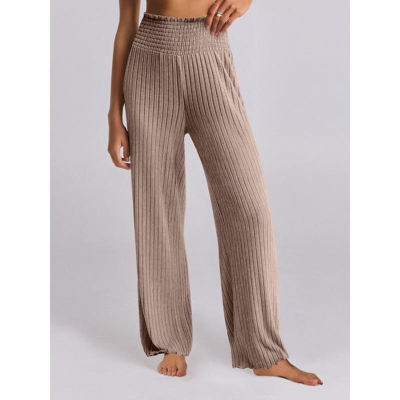 ANRABESS Women 2 Piece Lounge Pajamas Sets Casual Ribbed Knit