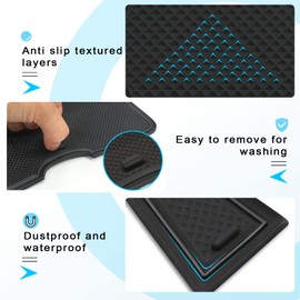 CDEFG For Peugeot 208 e-208 2020-2024 2025 GT Car Centre Console Rubber Mats Door Slot Non-Slip Non-Slip Mats Anti-Dust Cup Holder Rubber Mat Armrest Storage Accessories (Black)