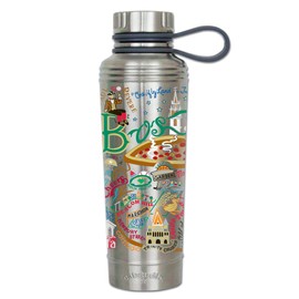 Catstudio Boston Stainless Steel Water Bottle | BPA Free Triple Wall Insulation with Non Slip Bottom | Great for Running, Hiking, Sports, & Travel
