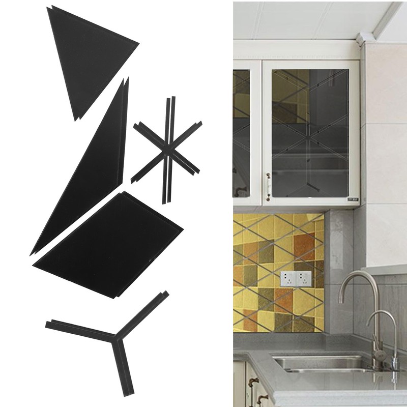 Mirror Wall Stickers Waterproof DIY Acrylic Wall Decals for Living