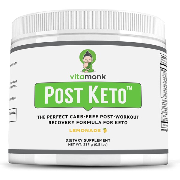 Keto Post Workout Recovery Drink by VitaMonk™ - After Workout Recovery Drink Optimal No-Carb Keto Post Workout for Men and Women - Faster Recovery -No Additives or Sugar - Non-GMO