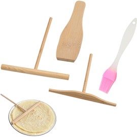 Handmade Crepe Pancakes Crepe Dragonfly Square Wooden T Shape Crepe Bar Crepe Pan Handmade Natural Wooden Rolling Pin Kitchen Cookware Tools Dragonfly for Crepe Wood Kitchen Tools Set of 4