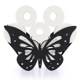 Sumnacon Toilet Paper Holder Metal Toilet Paper Storage Freestanding Toilet Paper Roll Holder Decorative Toilet Paper Holder Stand Black Butterfly Toilet Paper Organizer for Table Counter Floor Wall