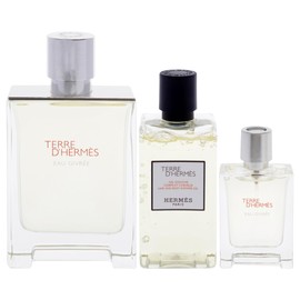 Terre DHermes Eau Givree by Hermes for Men - 3 Pc Gift Set 3.3oz EDP Spray, 0.41oz EDP Spray, 2.7oz Shower Gel