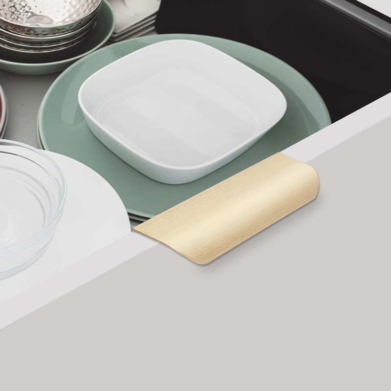 Malimali 10 Pack Dark Gold Edge Finger Pulls for Cabinets