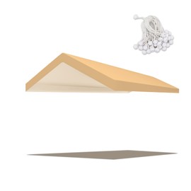 10' x 20' Carport Replacement Canopy Cover Beige Color for Tent Car Garage Shelter Top Tarp Cover with Ball Bungees (Only Only Top Cover, Frame is not Included)
