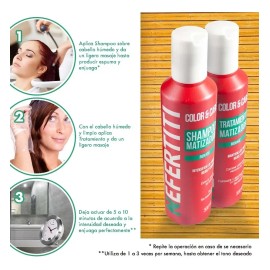 Shampoo Matizador Rojo + Tratamiento Con Keratina Nefertiti