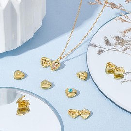 UNICRAFTALE about 20Pcs Heart Photo Frame Charms Golden Picture Locket Charm Brass Locket Pendants Photo Memory Necklace Chain Bouquet Picture Charm for Women Men Wedding Jewelry Making