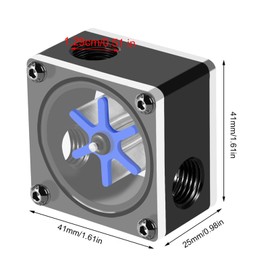 Water Flow Meter, 6 Impeller 3 Ways Flow Meter Indicator G1/4 Thread for PC Water Cooling System
