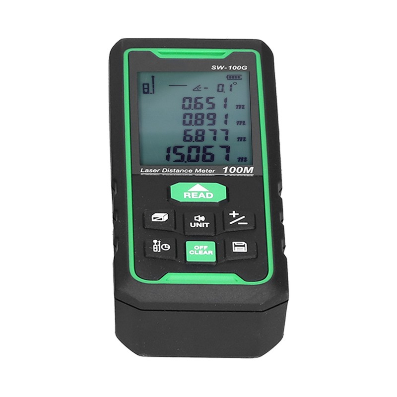 SW‑100G Green Light Rangefinder Handheld Universal Distance Meter for Indoor